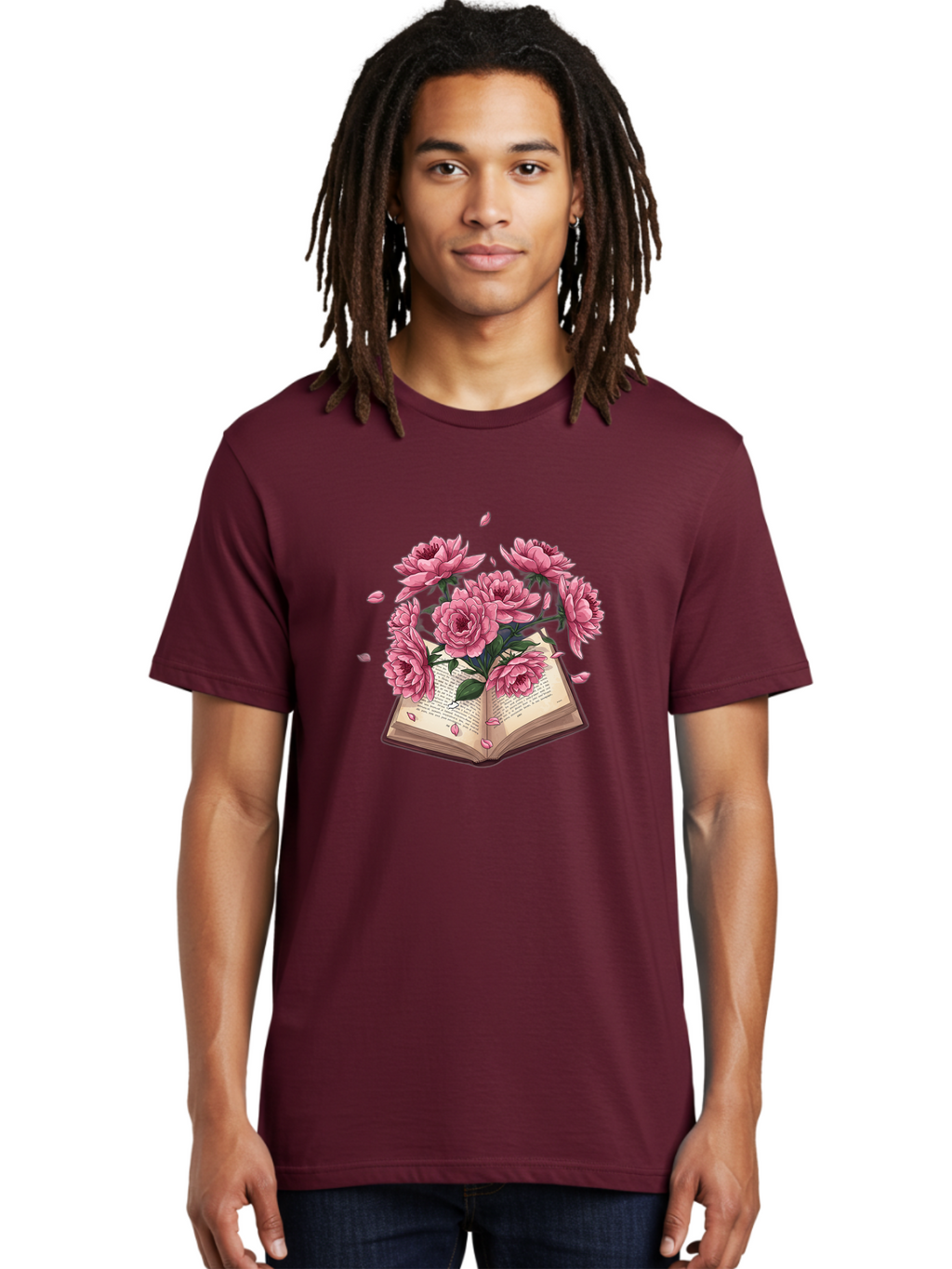Book-With-Pink-Roses Men'S Graphic Tee, 100% Cotton, Comfortable Casual Summer Wear, Machine Washable, Vintage Camera, Old Camera, Antique Camera, Black Camera, Classic Photography, Photography Equipment, Nostalgic Device, Film Camera, Baj340