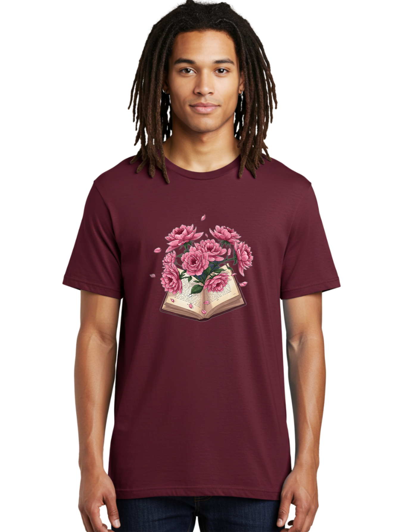 Book-With-Pink-Roses Men'S Graphic Tee, 100% Cotton, Comfortable Casual Summer Wear, Machine Washable, Vintage Camera, Old Camera, Antique Camera, Black Camera, Classic Photography, Photography Equipment, Nostalgic Device, Film Camera, Baj340