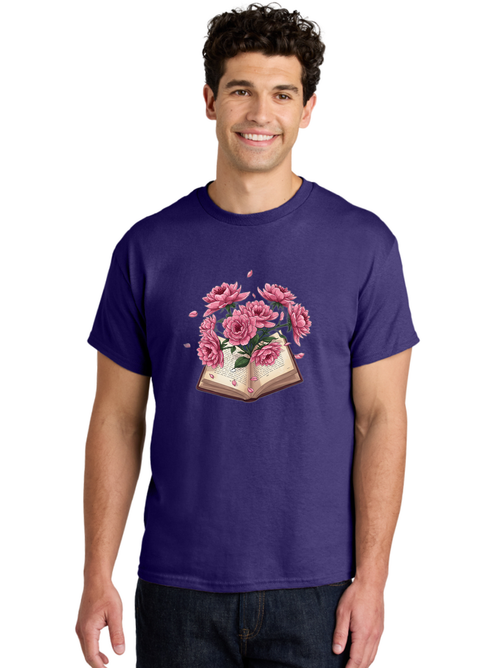 Book-With-Pink-Roses Men'S Graphic Tee, 100% Cotton, Comfortable Casual Summer Wear, Machine Washable, Vintage Camera, Old Camera, Antique Camera, Black Camera, Classic Photography, Photography Equipment, Nostalgic Device, Film Camera, Baj340