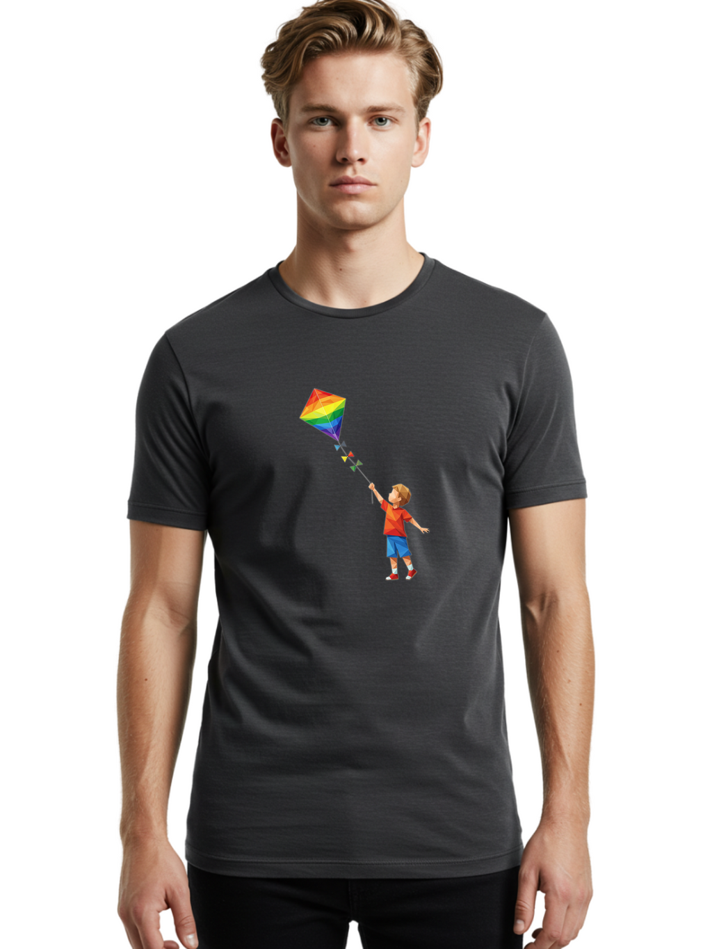 Boy-Flying-Kite Men'S Graphic Tee, 100% Cotton, Comfortable Casual Summer Wear, Machine Washable, Vintage Camera, Old Camera, Antique Camera, Black Camera, Classic Photography, Photography Equipment, Nostalgic Device, Film Camera, Camera Art Baj342