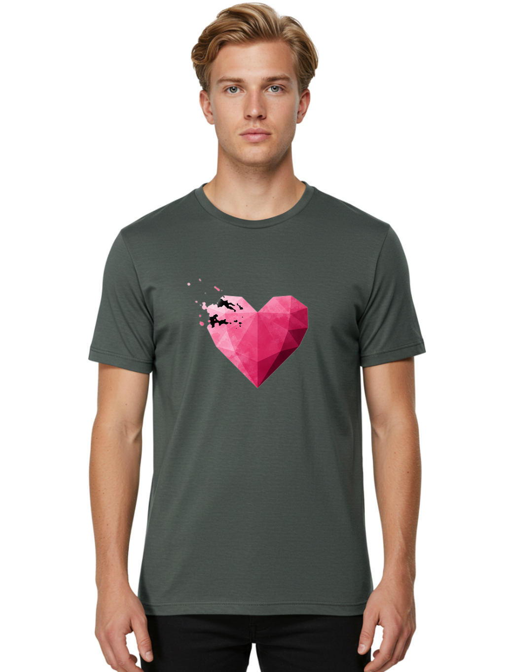 Broken-Heart-1 Men'S Graphic Tee, 100% Cotton, Comfortable Casual Summer Wear, Machine Washable, Vintage Camera, Old Camera, Antique Camera, Black Camera, Classic Photography, Photography Equipment, Nostalgic Device, Film Camera, Camera Art Baj343
