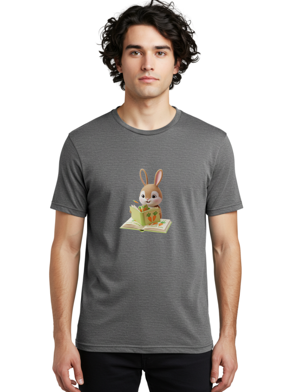 Bunny-Reading-Carrot-Book Men'S Graphic Tee, 100% Cotton, Comfortable Casual Summer Wear, Machine Washable, Vintage Camera, Old Camera, Antique Camera, Black Camera, Classic Photography, Photography Equipment, Nostalgic Device, Film Camera, Baj348