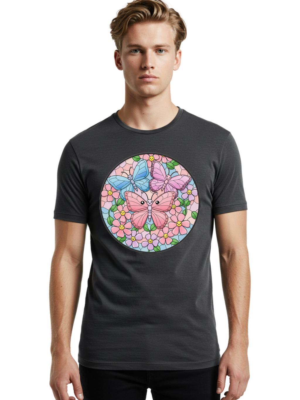 Butterflies-And-Flowers Men'S Graphic Tee, 100% Cotton, Comfortable Casual Summer Wear, Machine Washable, Vintage Camera, Old Camera, Antique Camera, Black Camera, Classic Photography, Photography Equipment, Nostalgic Device, Film Camera, Baj350