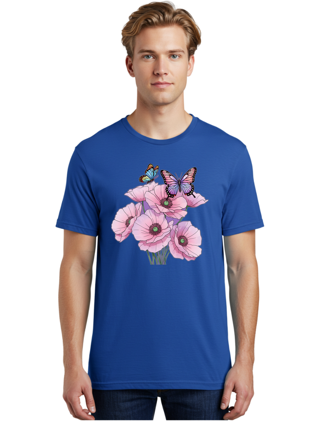 Butterflies-And-Poppies Men'S Graphic Tee, 100% Cotton, Comfortable Casual Summer Wear, Machine Washable, Vintage Camera, Old Camera, Antique Camera, Black Camera, Classic Photography, Photography Equipment, Nostalgic Device, Film Camera, Baj351