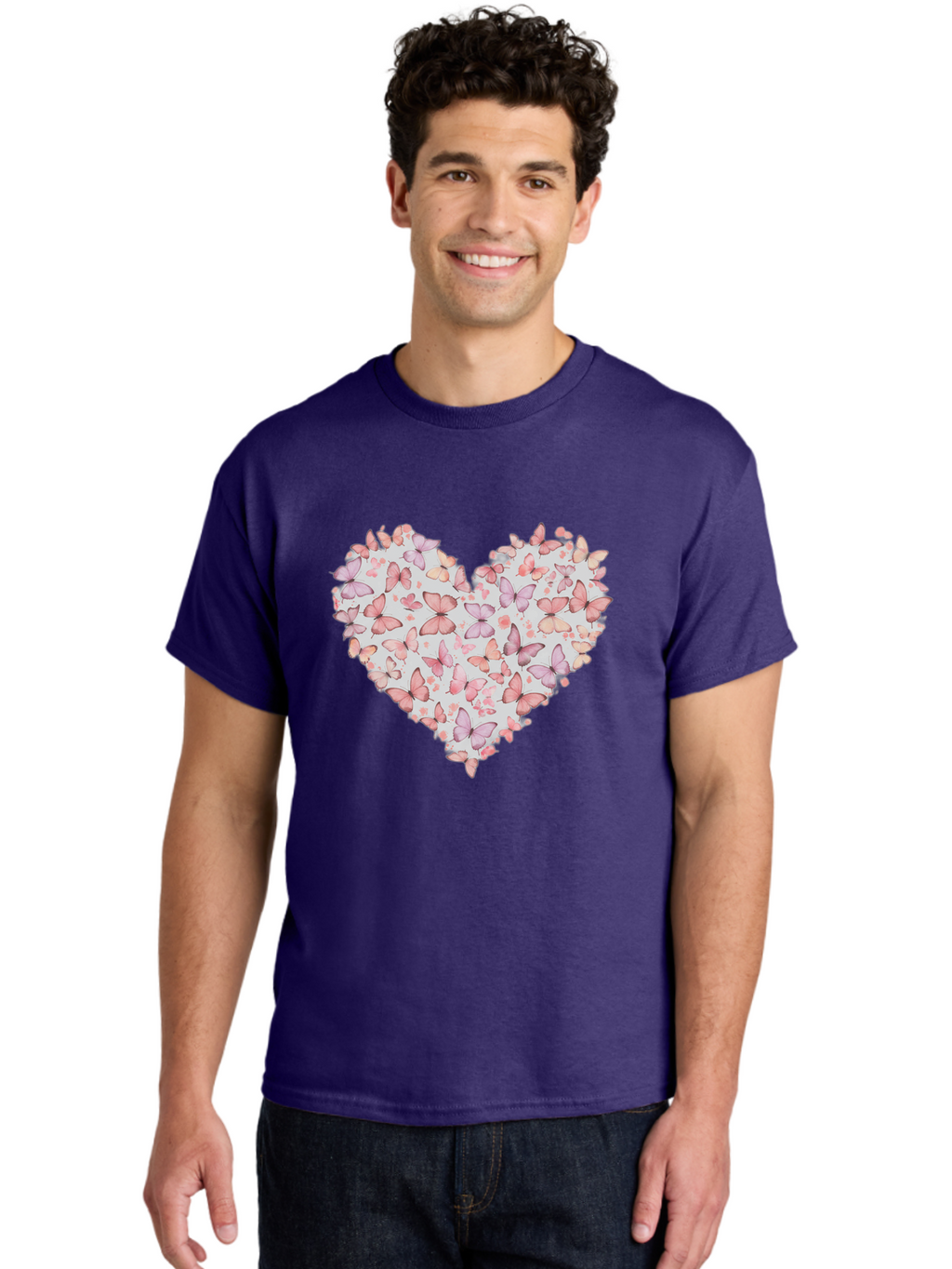 Butterflies-Heart-1 Men'S Graphic Tee, 100% Cotton, Comfortable Casual Summer Wear, Machine Washable, Vintage Camera, Old Camera, Antique Camera, Black Camera, Classic Photography, Photography Equipment, Nostalgic Device, Film Camera, Baj352
