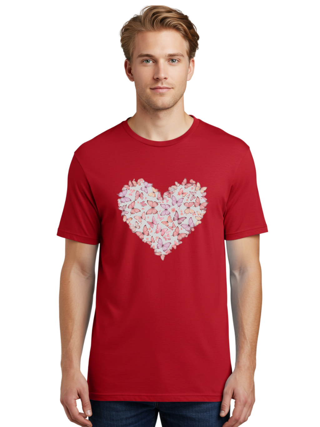 Butterflies-Heart-1 Men'S Graphic Tee, 100% Cotton, Comfortable Casual Summer Wear, Machine Washable, Vintage Camera, Old Camera, Antique Camera, Black Camera, Classic Photography, Photography Equipment, Nostalgic Device, Film Camera, Baj352