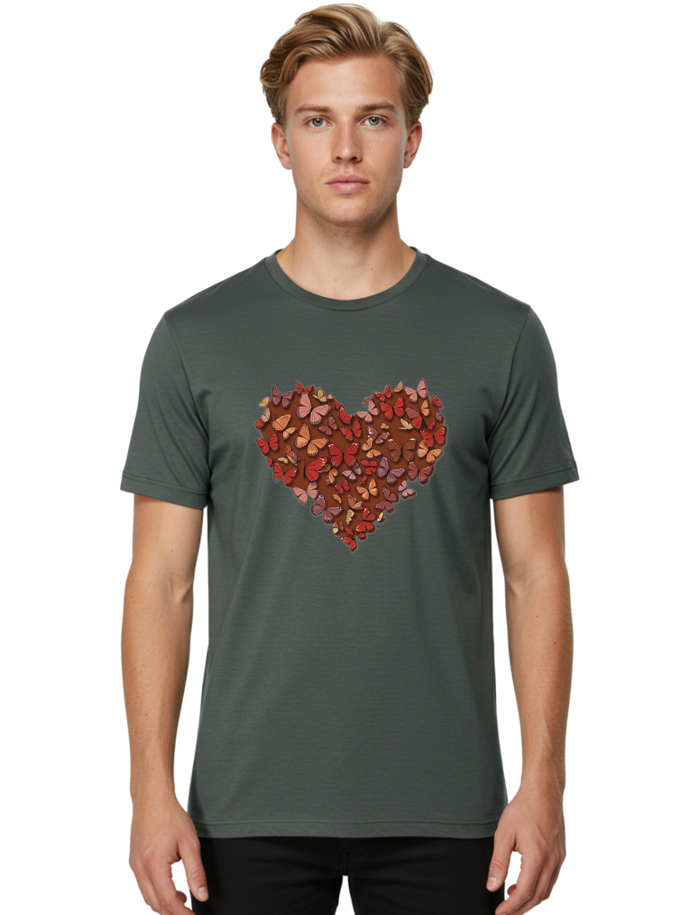 Butterflies-Heart-2 Men'S Graphic Tee, 100% Cotton, Comfortable Casual Summer Wear, Machine Washable, Vintage Camera, Old Camera, Antique Camera, Black Camera, Classic Photography, Photography Equipment, Nostalgic Device, Film Camera, Baj353