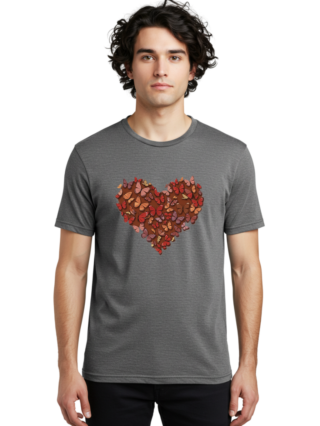 Butterflies-Heart-2 Men'S Graphic Tee, 100% Cotton, Comfortable Casual Summer Wear, Machine Washable, Vintage Camera, Old Camera, Antique Camera, Black Camera, Classic Photography, Photography Equipment, Nostalgic Device, Film Camera, Baj353