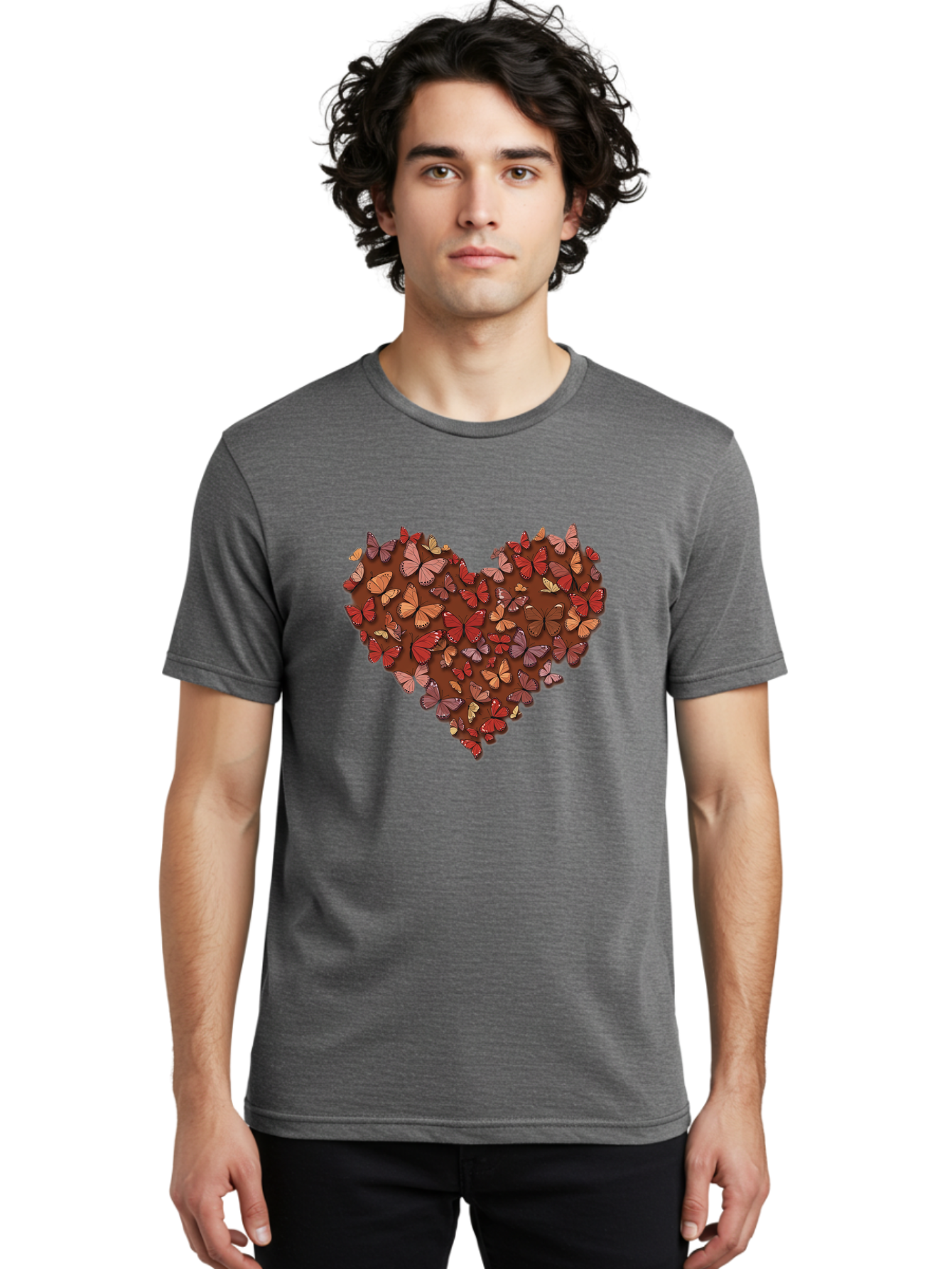Butterflies-Heart-2 Men'S Graphic Tee, 100% Cotton, Comfortable Casual Summer Wear, Machine Washable, Vintage Camera, Old Camera, Antique Camera, Black Camera, Classic Photography, Photography Equipment, Nostalgic Device, Film Camera, Baj353