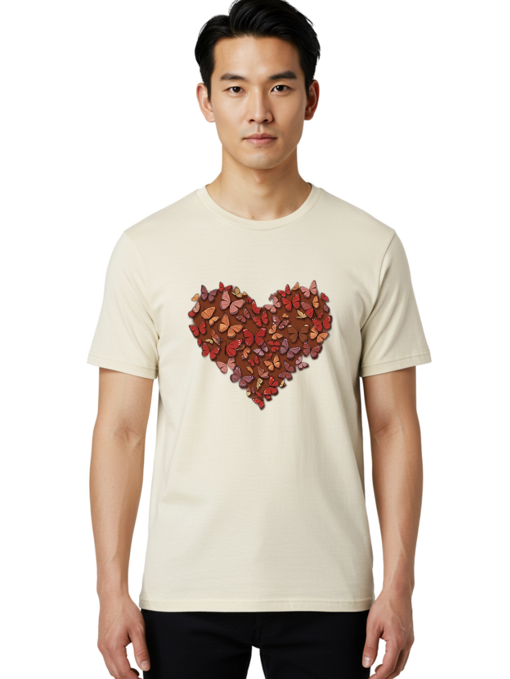 Butterflies-Heart-2 Men'S Graphic Tee, 100% Cotton, Comfortable Casual Summer Wear, Machine Washable, Vintage Camera, Old Camera, Antique Camera, Black Camera, Classic Photography, Photography Equipment, Nostalgic Device, Film Camera, Baj353