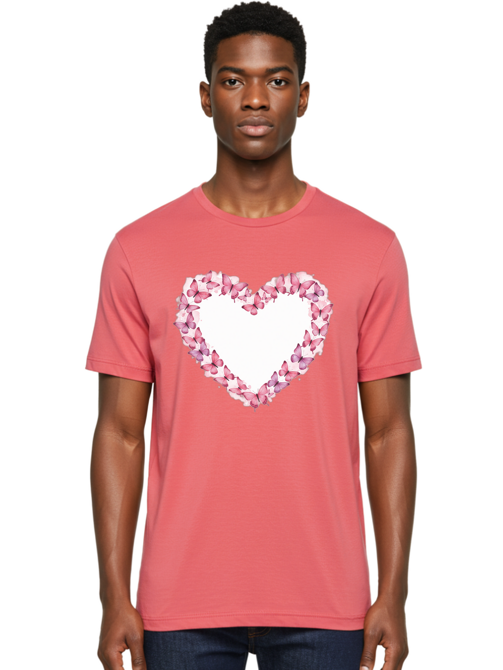 Butterflies-Heart Men'S Graphic Tee, 100% Cotton, Comfortable Casual Summer Wear, Machine Washable, Vintage Camera, Old Camera, Antique Camera, Black Camera, Classic Photography, Photography Equipment, Nostalgic Device, Film Camera, Camera Art Baj354