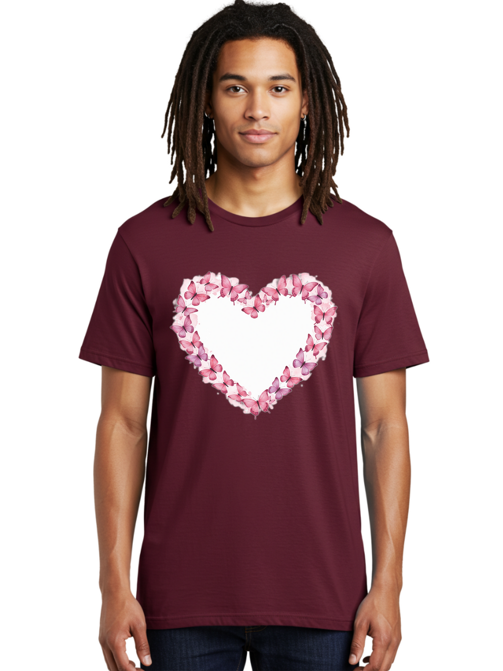 Butterflies-Heart Men'S Graphic Tee, 100% Cotton, Comfortable Casual Summer Wear, Machine Washable, Vintage Camera, Old Camera, Antique Camera, Black Camera, Classic Photography, Photography Equipment, Nostalgic Device, Film Camera, Camera Art Baj354