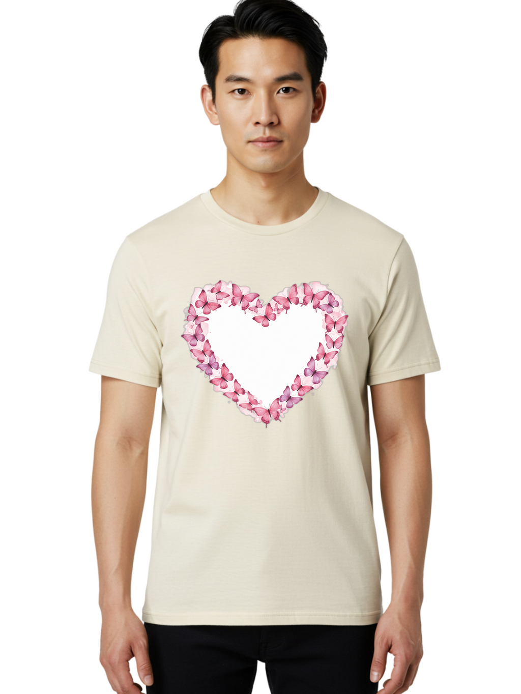 Butterflies-Heart Men'S Graphic Tee, 100% Cotton, Comfortable Casual Summer Wear, Machine Washable, Vintage Camera, Old Camera, Antique Camera, Black Camera, Classic Photography, Photography Equipment, Nostalgic Device, Film Camera, Camera Art Baj354