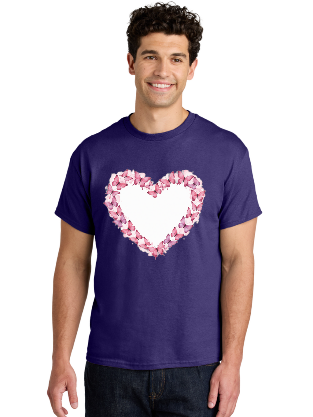 Butterflies-Heart Men'S Graphic Tee, 100% Cotton, Comfortable Casual Summer Wear, Machine Washable, Vintage Camera, Old Camera, Antique Camera, Black Camera, Classic Photography, Photography Equipment, Nostalgic Device, Film Camera, Camera Art Baj354