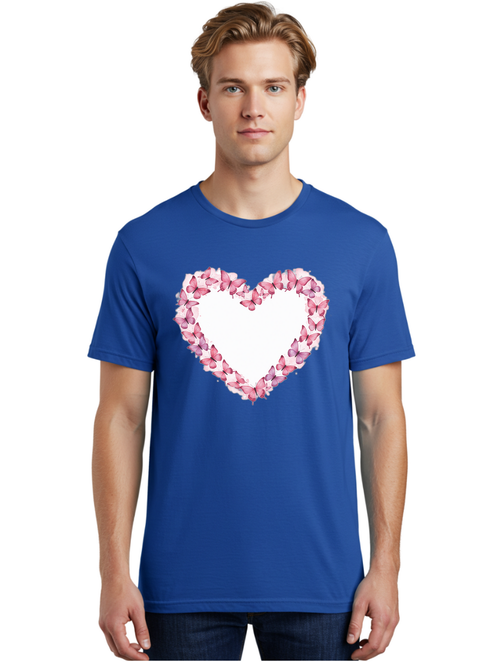 Butterflies-Heart Men'S Graphic Tee, 100% Cotton, Comfortable Casual Summer Wear, Machine Washable, Vintage Camera, Old Camera, Antique Camera, Black Camera, Classic Photography, Photography Equipment, Nostalgic Device, Film Camera, Camera Art Baj354