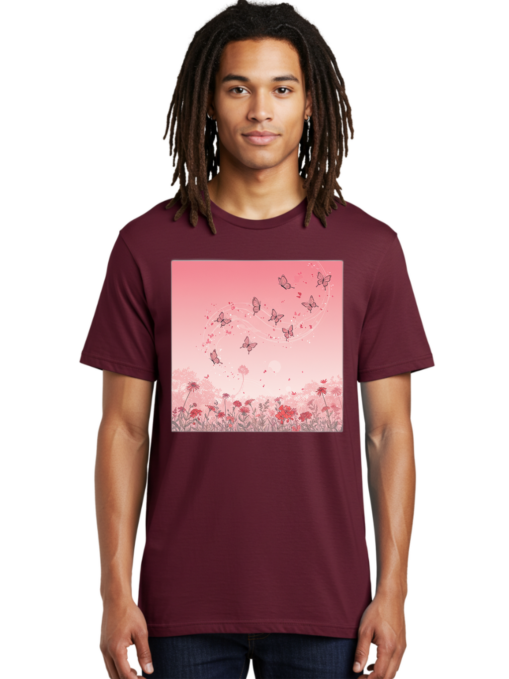 Butterflies-In-Flowers Men'S Graphic Tee, 100% Cotton, Comfortable Casual Summer Wear, Machine Washable, Vintage Camera, Old Camera, Antique Camera, Black Camera, Classic Photography, Photography Equipment, Nostalgic Device, Film Camera, Baj355