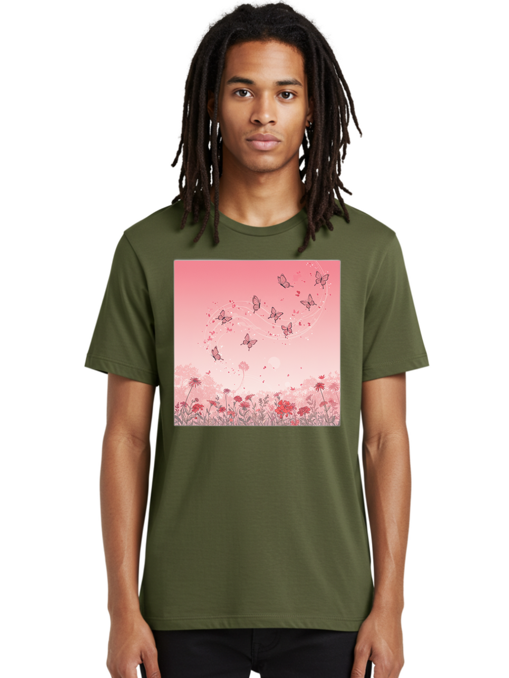 Butterflies-In-Flowers Men'S Graphic Tee, 100% Cotton, Comfortable Casual Summer Wear, Machine Washable, Vintage Camera, Old Camera, Antique Camera, Black Camera, Classic Photography, Photography Equipment, Nostalgic Device, Film Camera, Baj355