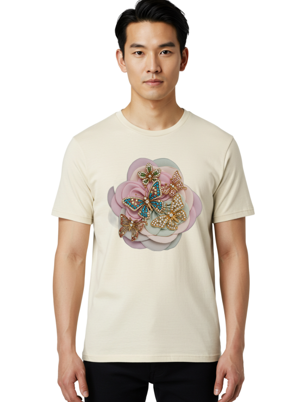 Butterfly-Brooch Men'S Graphic Tee, 100% Cotton, Comfortable Casual Summer Wear, Machine Washable, Vintage Camera, Old Camera, Antique Camera, Black Camera, Classic Photography, Photography Equipment, Nostalgic Device, Film Camera, Camera Art Baj356