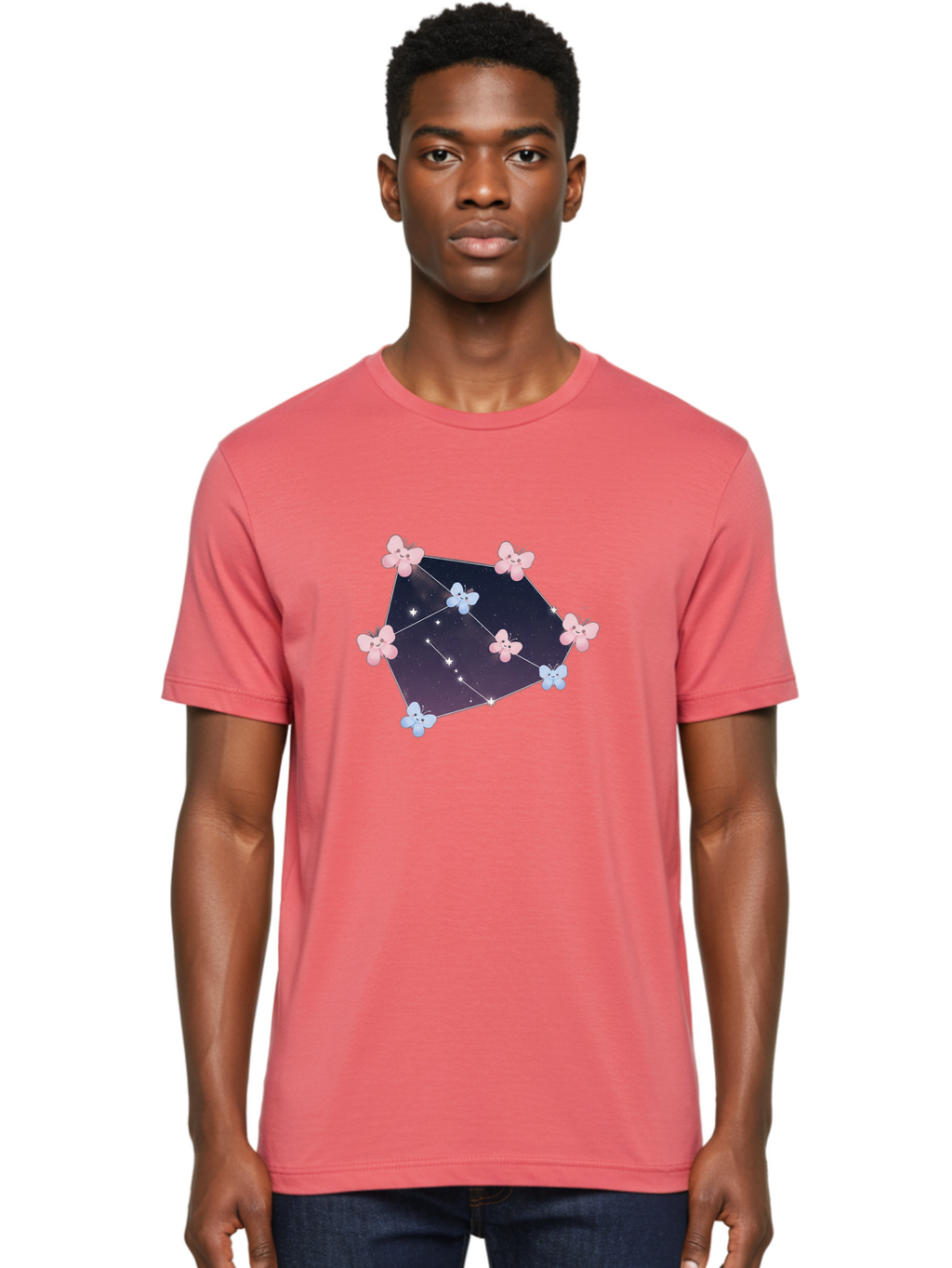 Butterfly-Constellation Men'S Graphic Tee, 100% Cotton, Comfortable Casual Summer Wear, Machine Washable, Vintage Camera, Old Camera, Antique Camera, Black Camera, Classic Photography, Photography Equipment, Nostalgic Device, Film Camera, Baj357