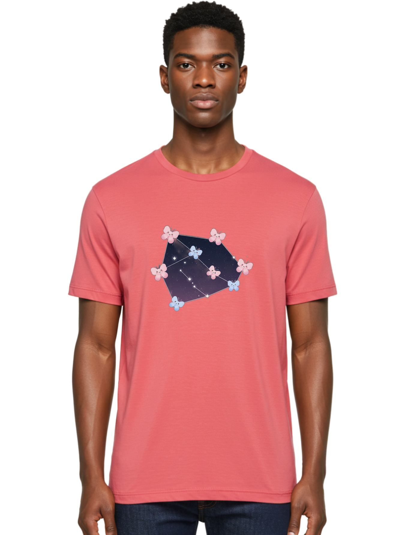 Butterfly-Constellation Men'S Graphic Tee, 100% Cotton, Comfortable Casual Summer Wear, Machine Washable, Vintage Camera, Old Camera, Antique Camera, Black Camera, Classic Photography, Photography Equipment, Nostalgic Device, Film Camera, Baj357