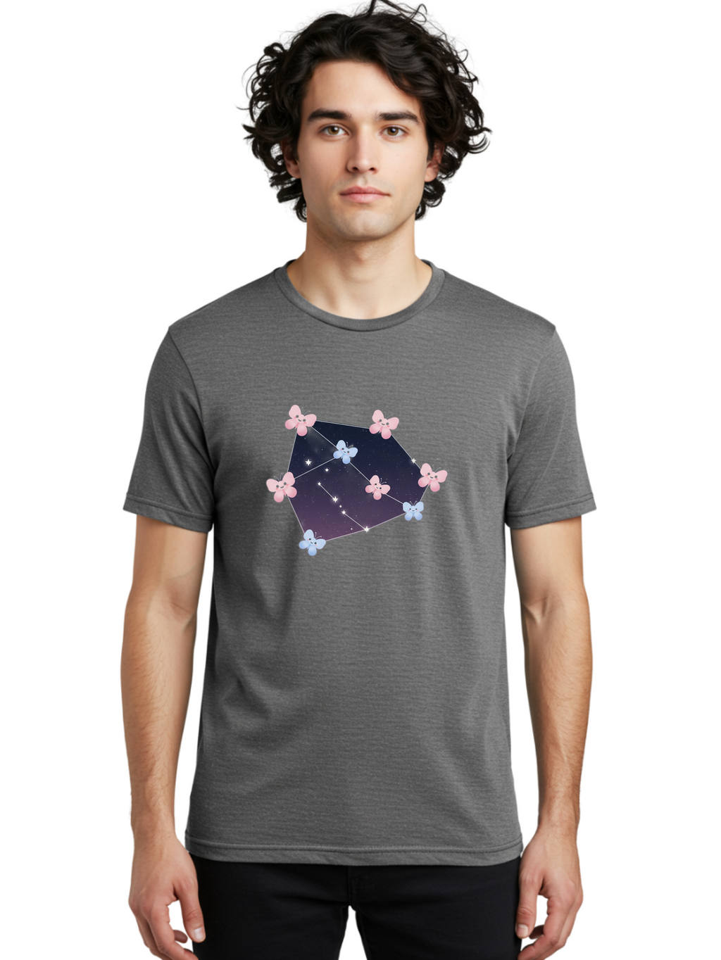 Butterfly-Constellation Men'S Graphic Tee, 100% Cotton, Comfortable Casual Summer Wear, Machine Washable, Vintage Camera, Old Camera, Antique Camera, Black Camera, Classic Photography, Photography Equipment, Nostalgic Device, Film Camera, Baj357
