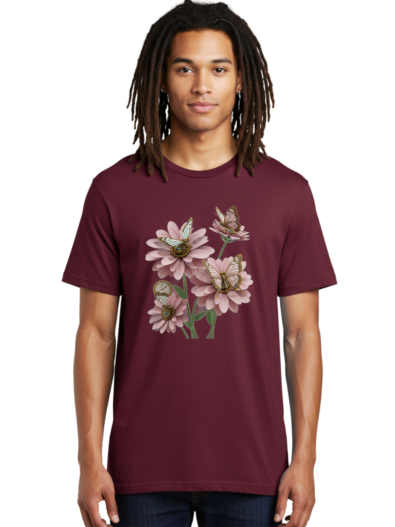 Butterfly-Flowers Men'S Graphic Tee, 100% Cotton, Comfortable Casual Summer Wear, Machine Washable, Vintage Camera, Old Camera, Antique Camera, Black Camera, Classic Photography, Photography Equipment, Nostalgic Device, Film Camera, Camera Art Baj358