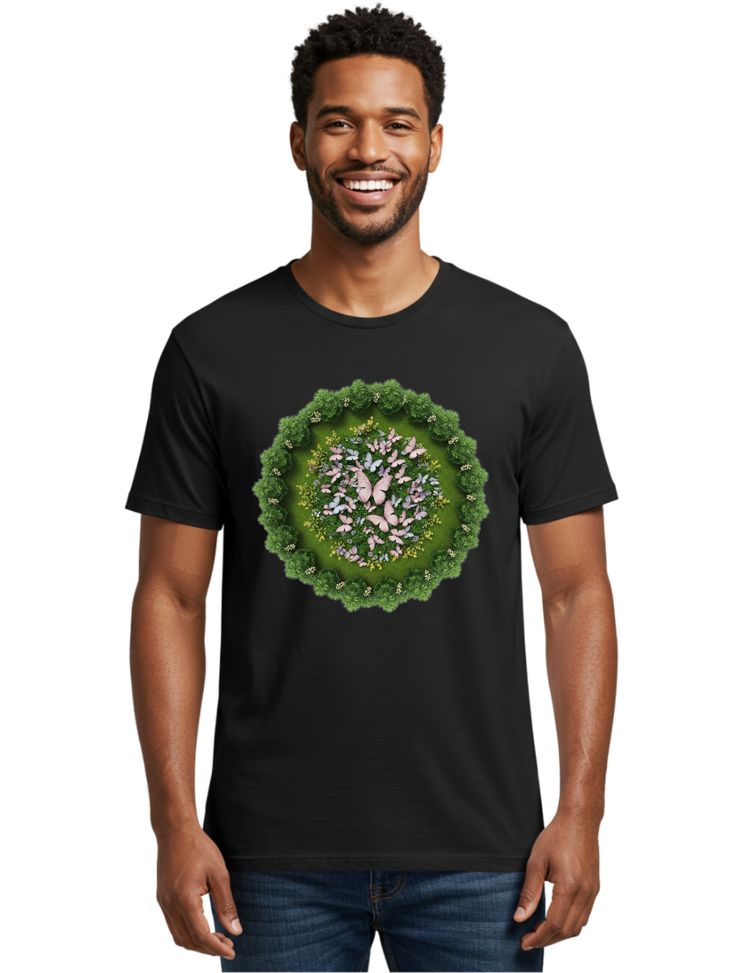 Butterfly-Garden Men'S Graphic Tee, 100% Cotton, Comfortable Casual Summer Wear, Machine Washable, Vintage Camera, Old Camera, Antique Camera, Black Camera, Classic Photography, Photography Equipment, Nostalgic Device, Film Camera, Camera Art Baj359
