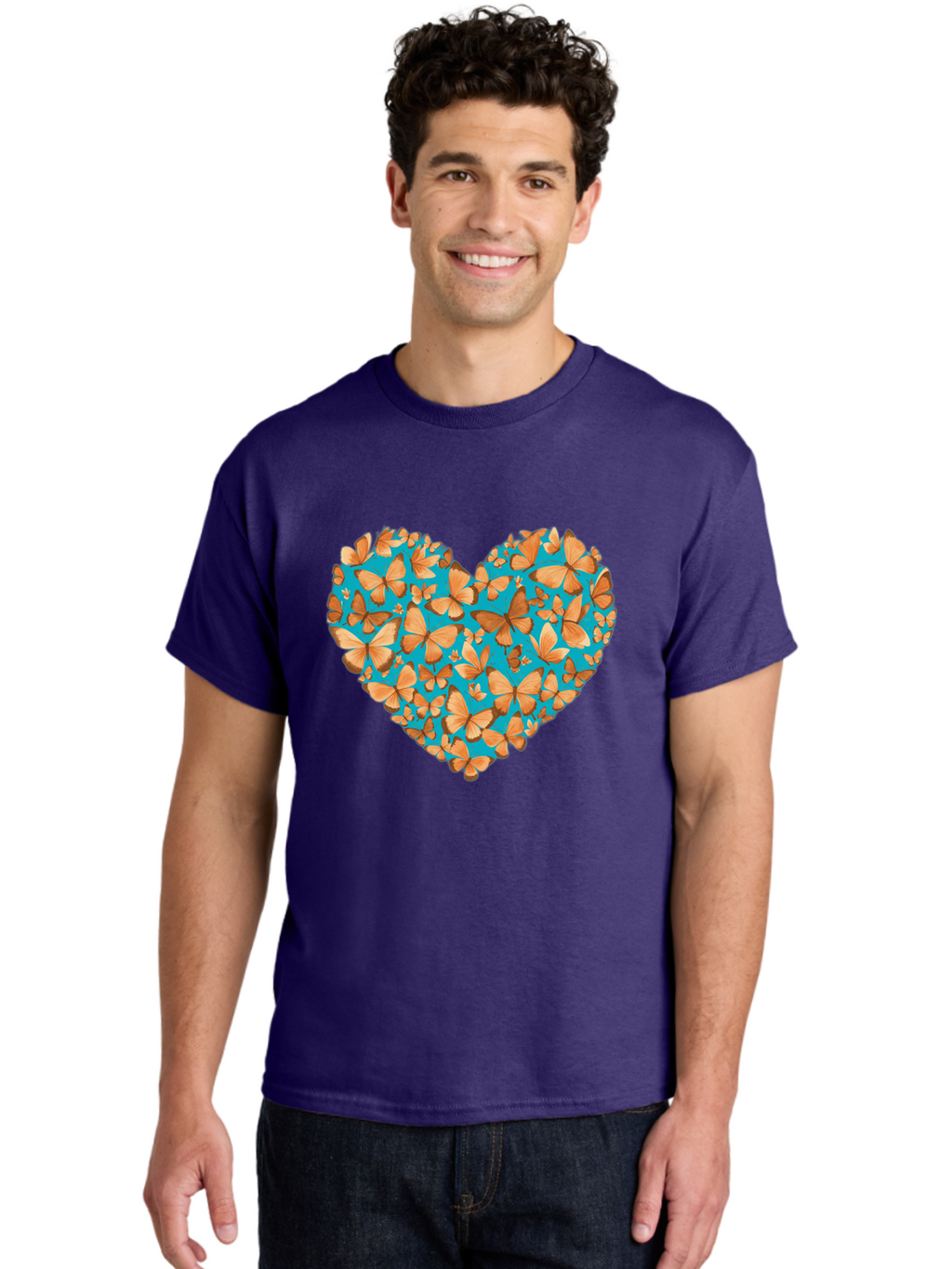Butterfly-Heart-1 Men'S Graphic Tee, 100% Cotton, Comfortable Casual Summer Wear, Machine Washable, Vintage Camera, Old Camera, Antique Camera, Black Camera, Classic Photography, Photography Equipment, Nostalgic Device, Film Camera, Camera Art Baj360