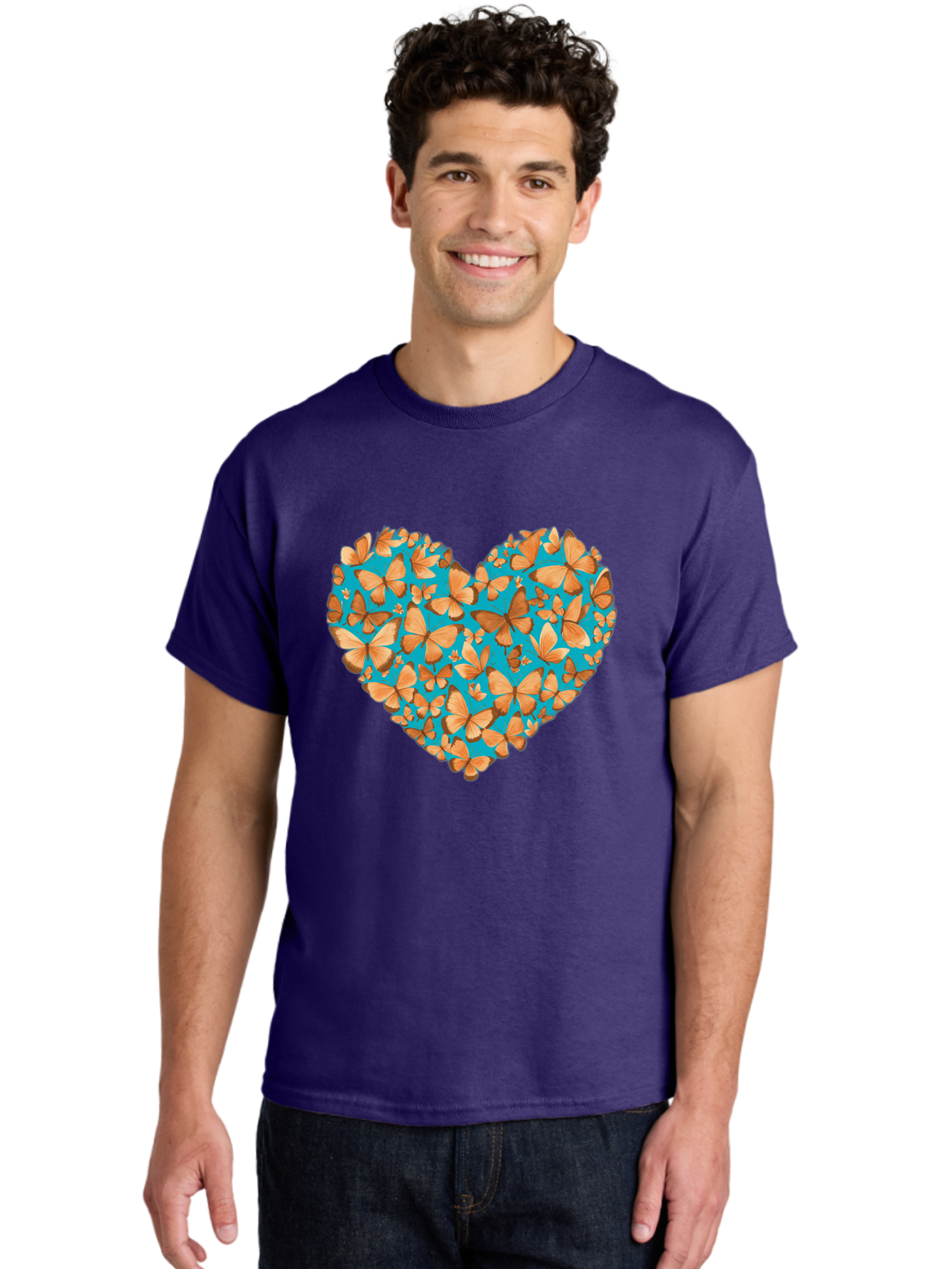 Butterfly-Heart-1 Men'S Graphic Tee, 100% Cotton, Comfortable Casual Summer Wear, Machine Washable, Vintage Camera, Old Camera, Antique Camera, Black Camera, Classic Photography, Photography Equipment, Nostalgic Device, Film Camera, Camera Art Baj360