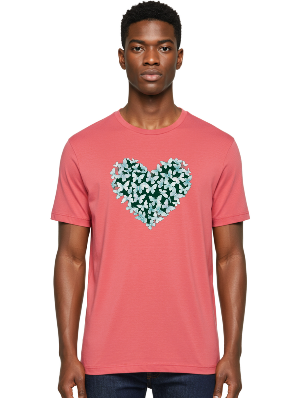 Butterfly-Heart-2 Men'S Graphic Tee, 100% Cotton, Comfortable Casual Summer Wear, Machine Washable, Vintage Camera, Old Camera, Antique Camera, Black Camera, Classic Photography, Photography Equipment, Nostalgic Device, Film Camera, Camera Art Baj361