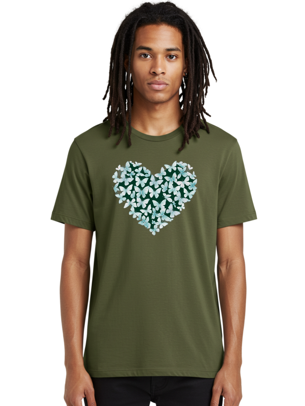 Butterfly-Heart-2 Men'S Graphic Tee, 100% Cotton, Comfortable Casual Summer Wear, Machine Washable, Vintage Camera, Old Camera, Antique Camera, Black Camera, Classic Photography, Photography Equipment, Nostalgic Device, Film Camera, Camera Art Baj361
