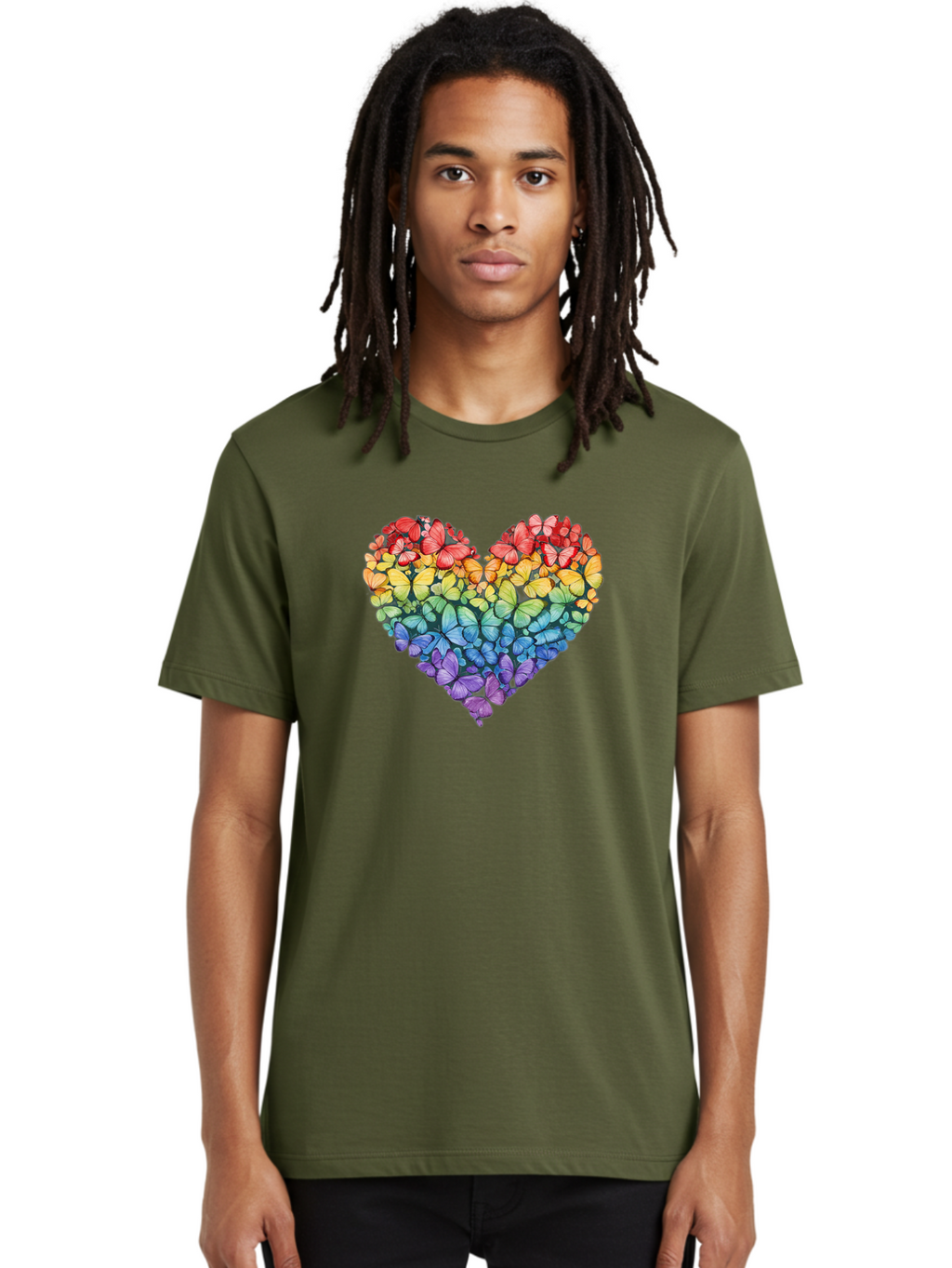 Butterfly-Heart-3 Men'S Graphic Tee, 100% Cotton, Comfortable Casual Summer Wear, Machine Washable, Vintage Camera, Old Camera, Antique Camera, Black Camera, Classic Photography, Photography Equipment, Nostalgic Device, Film Camera, Camera Art Baj362