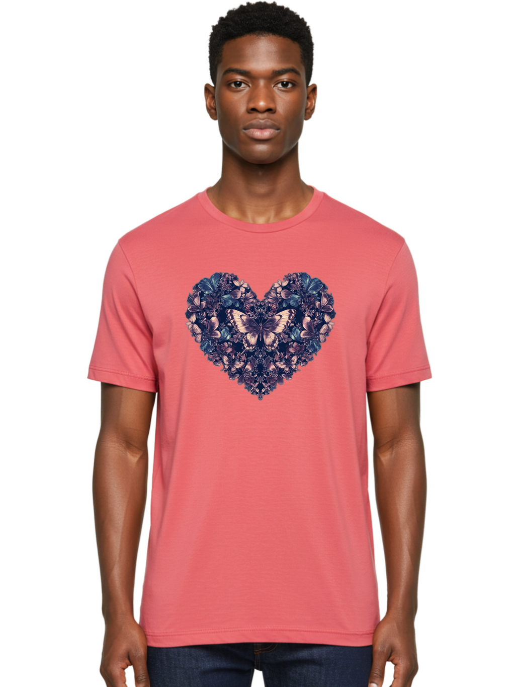 Butterfly-Heart-4 Men'S Graphic Tee, 100% Cotton, Comfortable Casual Summer Wear, Machine Washable, Vintage Camera, Old Camera, Antique Camera, Black Camera, Classic Photography, Photography Equipment, Nostalgic Device, Film Camera, Camera Art Baj363