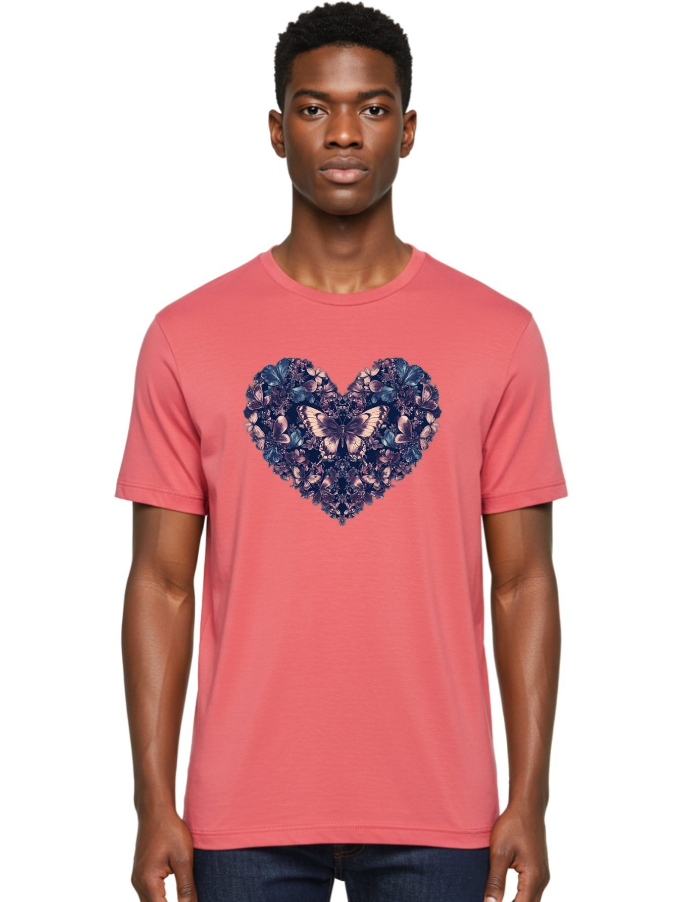 Butterfly-Heart-4 Men'S Graphic Tee, 100% Cotton, Comfortable Casual Summer Wear, Machine Washable, Vintage Camera, Old Camera, Antique Camera, Black Camera, Classic Photography, Photography Equipment, Nostalgic Device, Film Camera, Camera Art Baj363