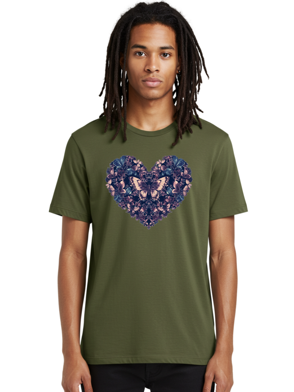 Butterfly-Heart-4 Men'S Graphic Tee, 100% Cotton, Comfortable Casual Summer Wear, Machine Washable, Vintage Camera, Old Camera, Antique Camera, Black Camera, Classic Photography, Photography Equipment, Nostalgic Device, Film Camera, Camera Art Baj363