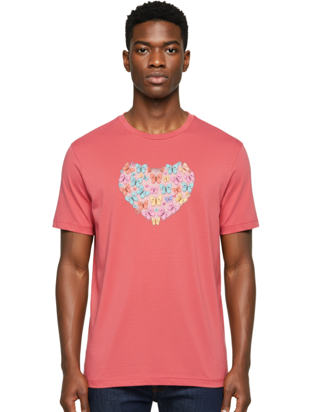 Butterfly-Heart Men'S Graphic Tee, 100% Cotton, Comfortable Casual Summer Wear, Machine Washable, Vintage Camera, Old Camera, Antique Camera, Black Camera, Classic Photography, Photography Equipment, Nostalgic Device, Film Camera, Camera Art Baj364