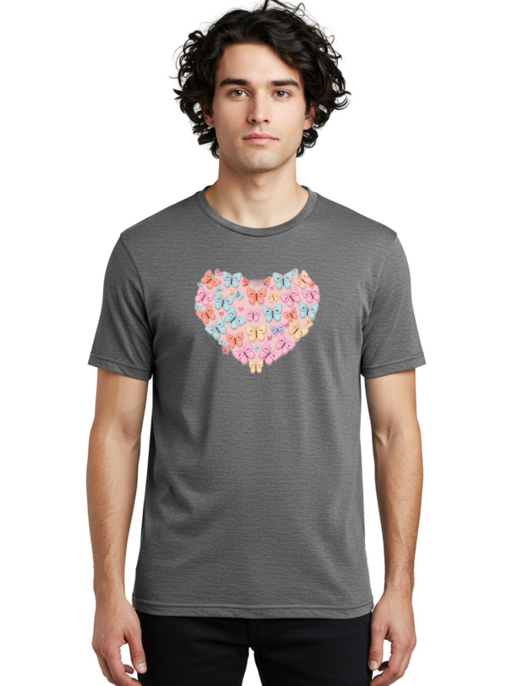 Butterfly-Heart Men'S Graphic Tee, 100% Cotton, Comfortable Casual Summer Wear, Machine Washable, Vintage Camera, Old Camera, Antique Camera, Black Camera, Classic Photography, Photography Equipment, Nostalgic Device, Film Camera, Camera Art Baj364