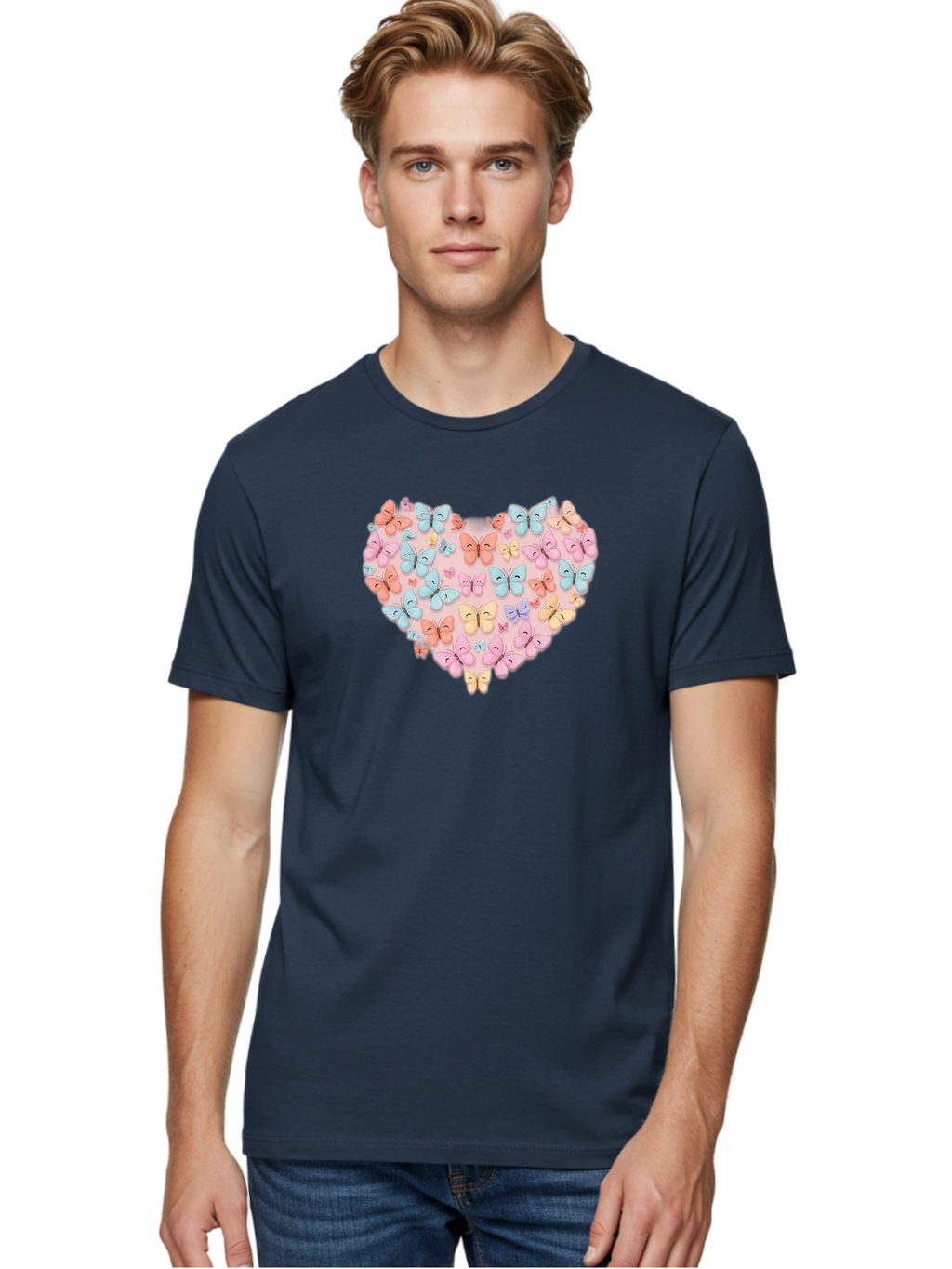 Butterfly-Heart Men'S Graphic Tee, 100% Cotton, Comfortable Casual Summer Wear, Machine Washable, Vintage Camera, Old Camera, Antique Camera, Black Camera, Classic Photography, Photography Equipment, Nostalgic Device, Film Camera, Camera Art Baj364
