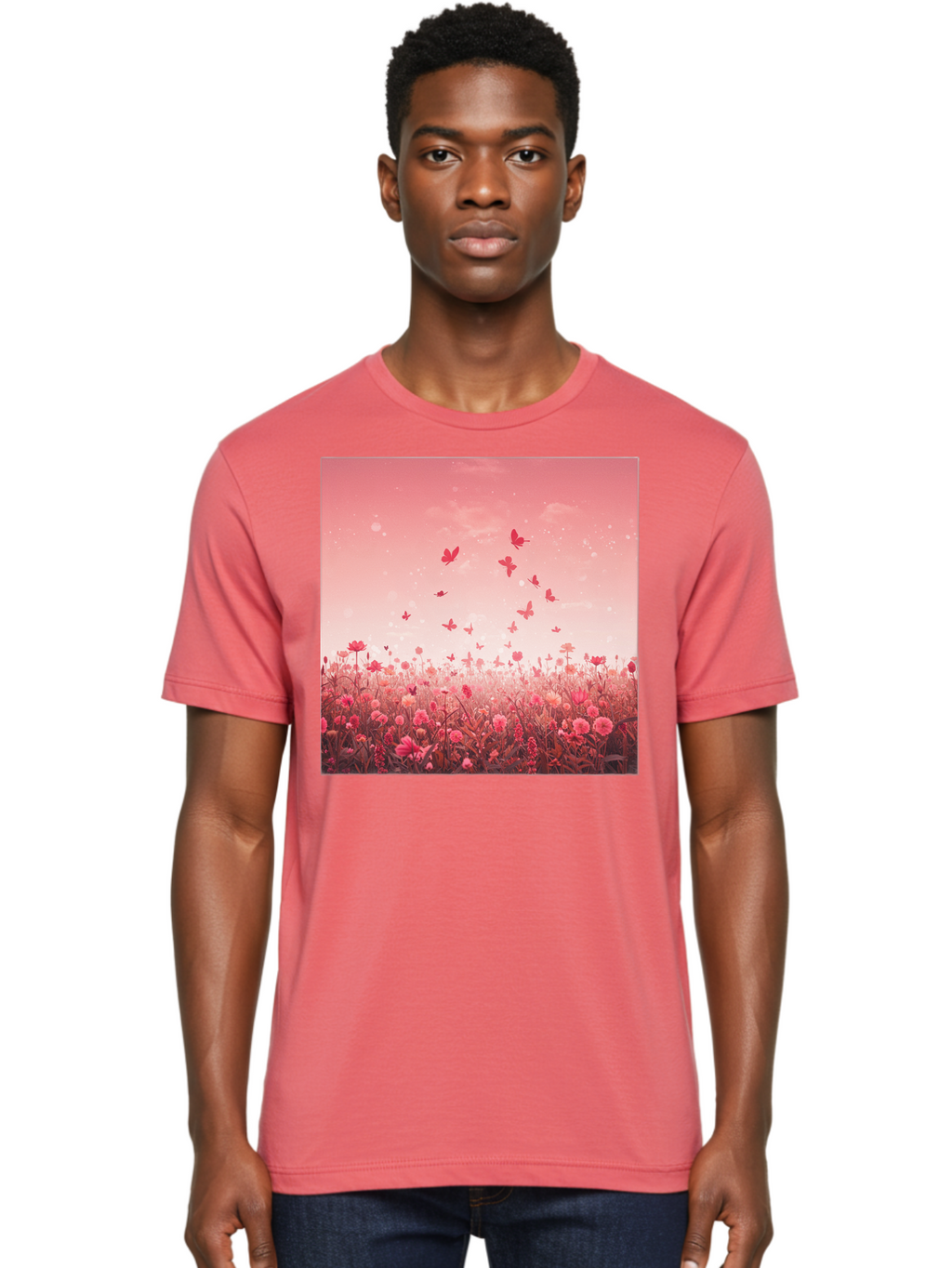 Butterfly-Meadow Men'S Graphic Tee, 100% Cotton, Comfortable Casual Summer Wear, Machine Washable, Vintage Camera, Old Camera, Antique Camera, Black Camera, Classic Photography, Photography Equipment, Nostalgic Device, Film Camera, Camera Art Baj365