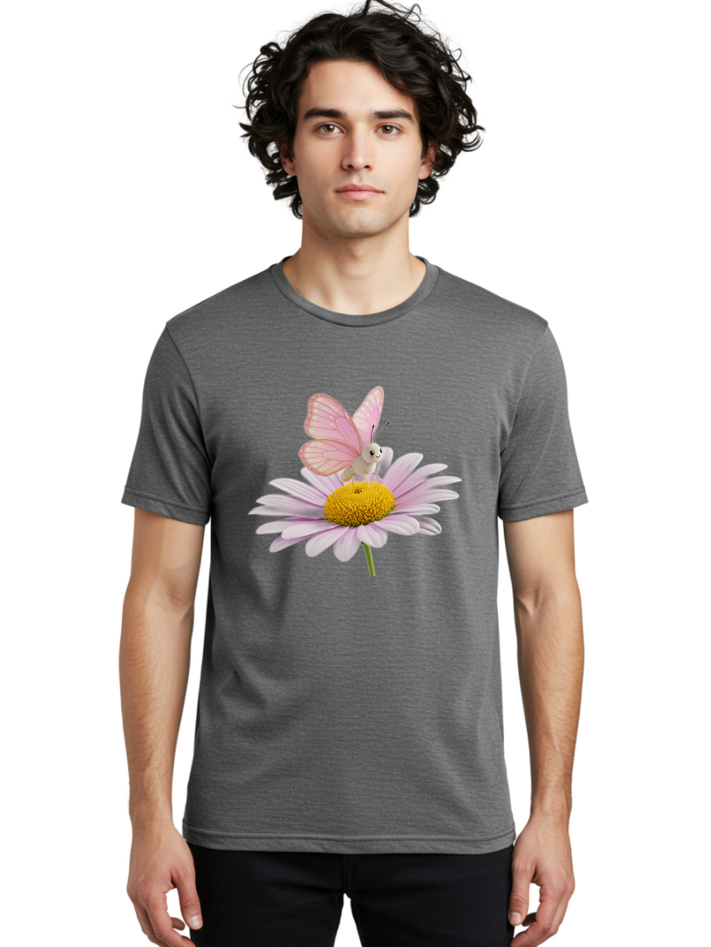 Butterfly-On-Daisy Men'S Graphic Tee, 100% Cotton, Comfortable Casual Summer Wear, Machine Washable, Vintage Camera, Old Camera, Antique Camera, Black Camera, Classic Photography, Photography Equipment, Nostalgic Device, Film Camera, Baj366
