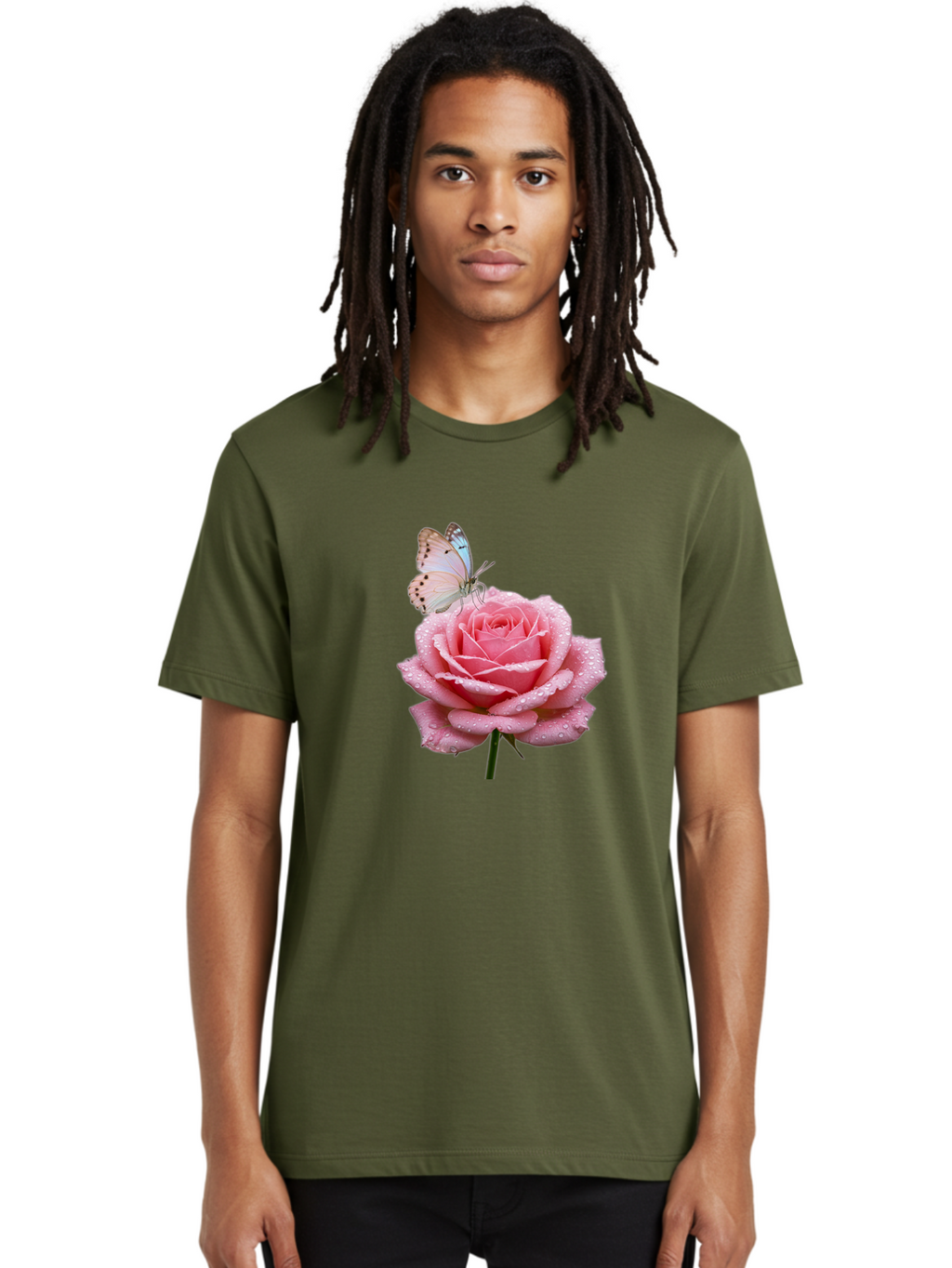 Butterfly-On-Rose Men'S Graphic Tee, 100% Cotton, Comfortable Casual Summer Wear, Machine Washable, Vintage Camera, Old Camera, Antique Camera, Black Camera, Classic Photography, Photography Equipment, Nostalgic Device, Film Camera, Camera Art Baj367