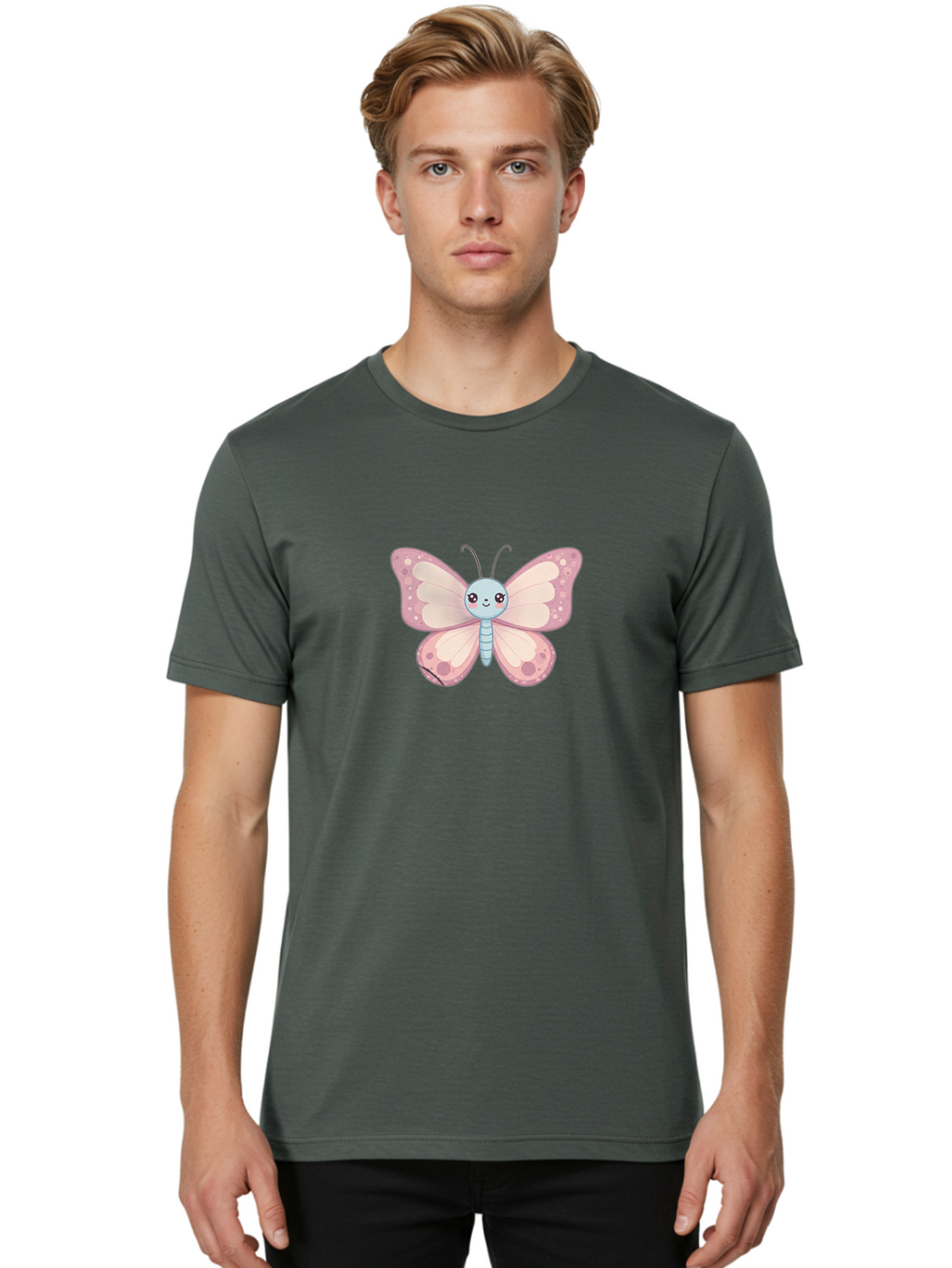 Butterfly Men'S Graphic Tee, 100% Cotton, Comfortable Casual Summer Wear, Machine Washable, Vintage Camera, Old Camera, Antique Camera, Black Camera, Classic Photography, Photography Equipment, Nostalgic Device, Film Camera, Camera Art Baj370