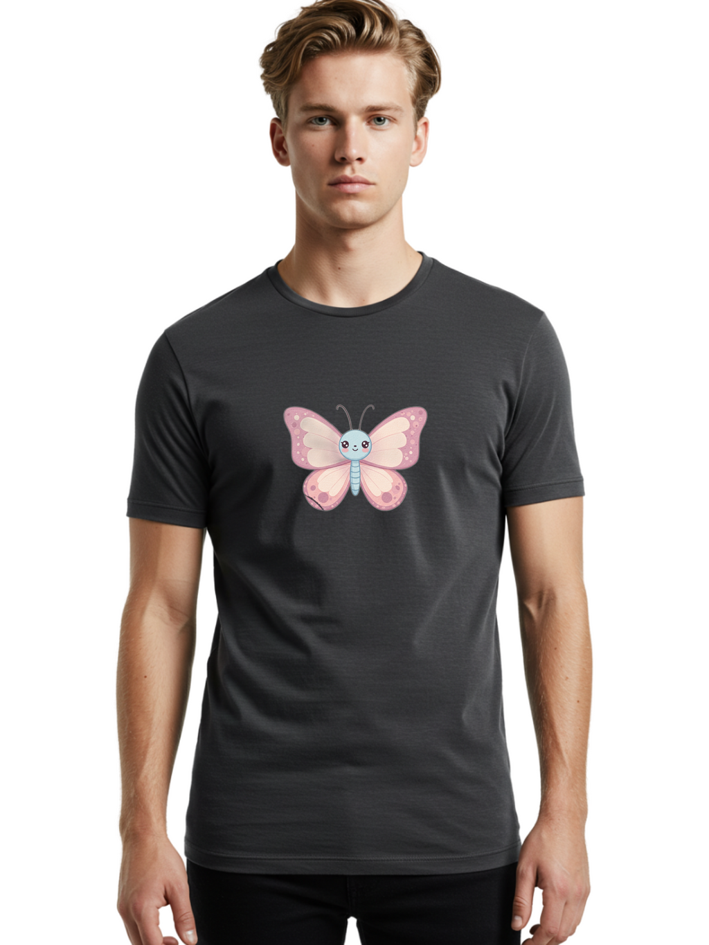 Butterfly Men'S Graphic Tee, 100% Cotton, Comfortable Casual Summer Wear, Machine Washable, Vintage Camera, Old Camera, Antique Camera, Black Camera, Classic Photography, Photography Equipment, Nostalgic Device, Film Camera, Camera Art Baj370
