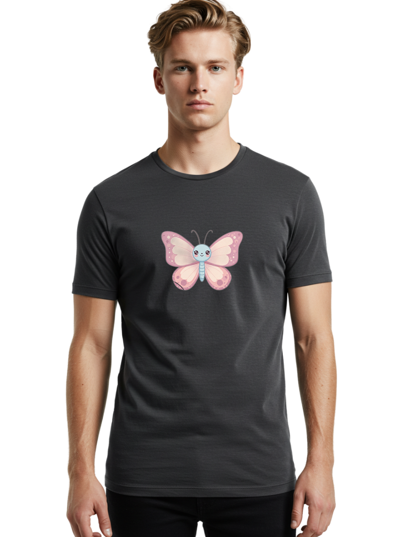 Butterfly Men'S Graphic Tee, 100% Cotton, Comfortable Casual Summer Wear, Machine Washable, Vintage Camera, Old Camera, Antique Camera, Black Camera, Classic Photography, Photography Equipment, Nostalgic Device, Film Camera, Camera Art Baj370
