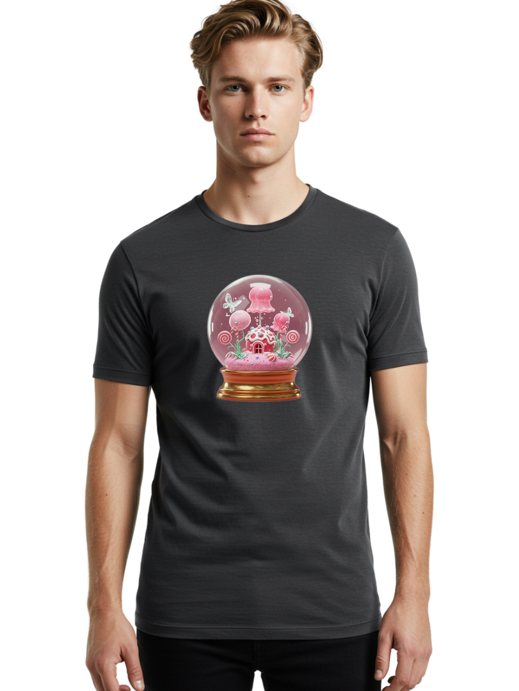 Candy-House-Snow-Globe Men'S Graphic Tee, 100% Cotton, Comfortable Casual Summer Wear, Machine Washable, Vintage Camera, Old Camera, Antique Camera, Black Camera, Classic Photography, Photography Equipment, Nostalgic Device, Film Camera, Baj372