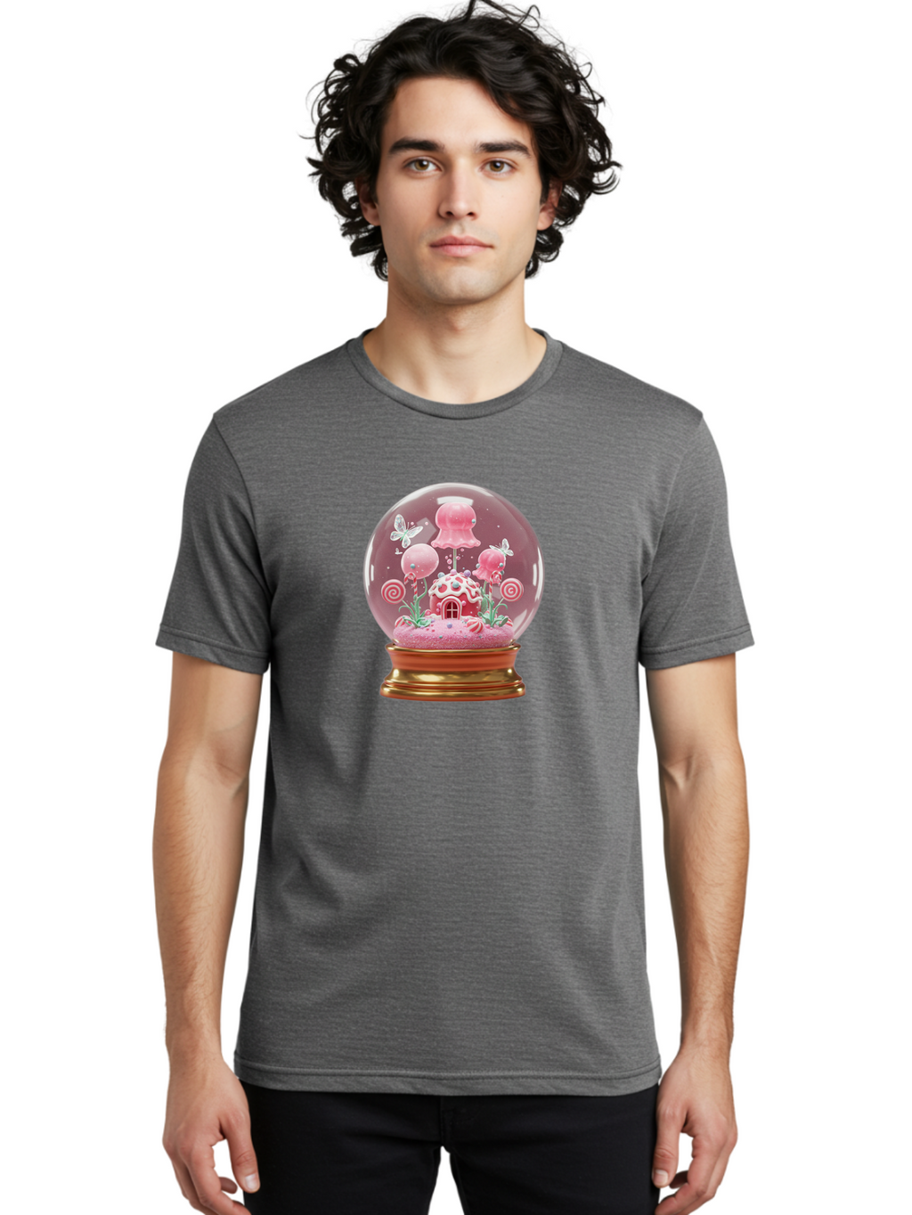 Candy-House-Snow-Globe Men'S Graphic Tee, 100% Cotton, Comfortable Casual Summer Wear, Machine Washable, Vintage Camera, Old Camera, Antique Camera, Black Camera, Classic Photography, Photography Equipment, Nostalgic Device, Film Camera, Baj372