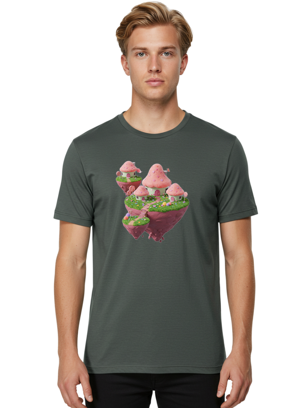 Candy-Land-Mushroom-Houses Men'S Graphic Tee, 100% Cotton, Comfortable Casual Summer Wear, Machine Washable, Vintage Camera, Old Camera, Antique Camera, Black Camera, Classic Photography, Photography Equipment, Nostalgic Device, Film Camera, Baj374