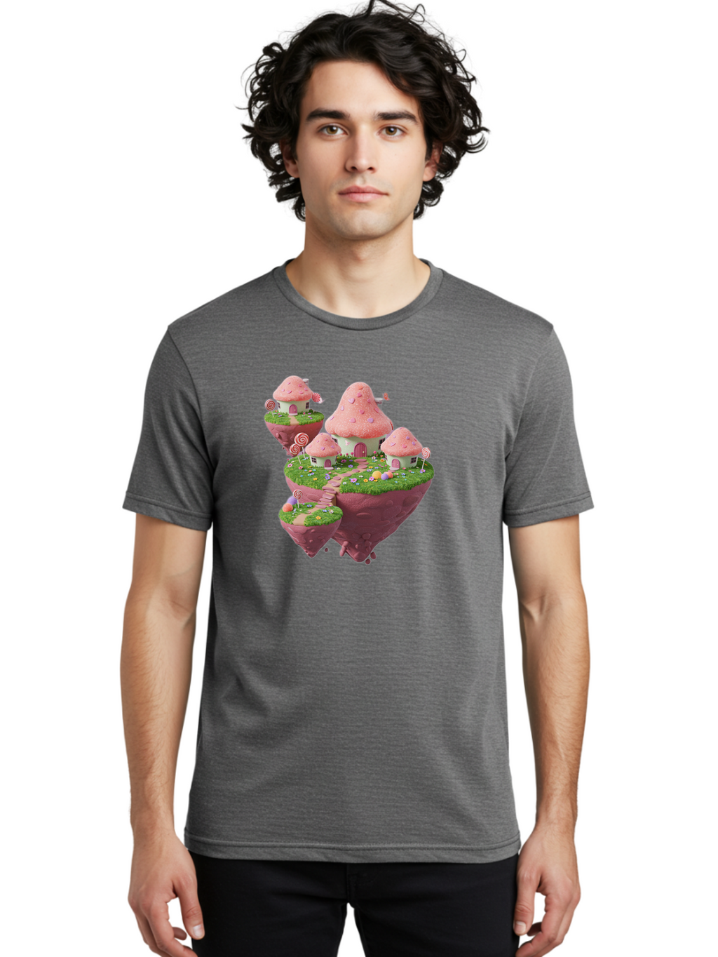 Candy-Land-Mushroom-Houses Men'S Graphic Tee, 100% Cotton, Comfortable Casual Summer Wear, Machine Washable, Vintage Camera, Old Camera, Antique Camera, Black Camera, Classic Photography, Photography Equipment, Nostalgic Device, Film Camera, Baj374