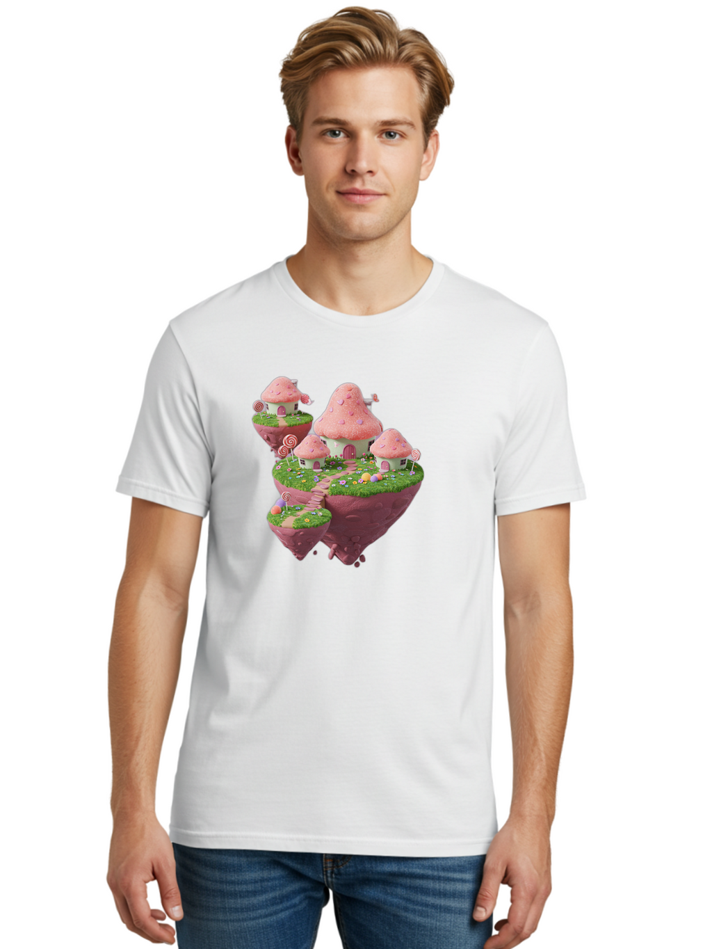 Candy-Land-Mushroom-Houses Men'S Graphic Tee, 100% Cotton, Comfortable Casual Summer Wear, Machine Washable, Vintage Camera, Old Camera, Antique Camera, Black Camera, Classic Photography, Photography Equipment, Nostalgic Device, Film Camera, Baj374