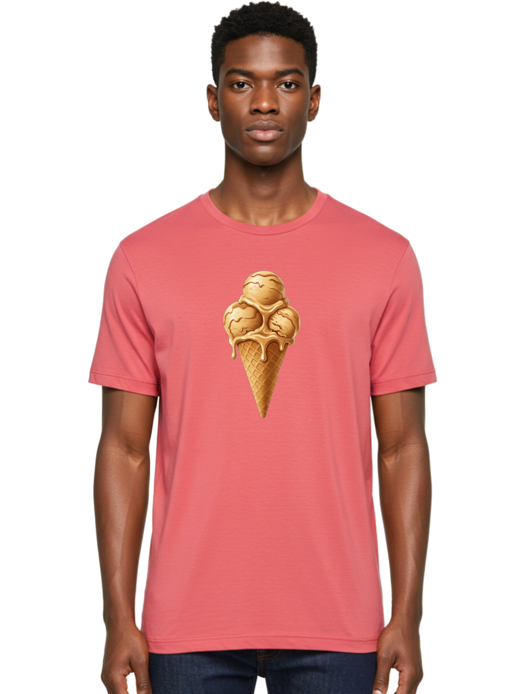 Caramel-Ice-Cream-Cone-1 Men'S Graphic Tee, 100% Cotton, Comfortable Casual Summer Wear, Machine Washable, Vintage Camera, Old Camera, Antique Camera, Black Camera, Classic Photography, Photography Equipment, Nostalgic Device, Film Camera, Baj377